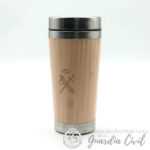 VASO DE VIAJE  DE BAMBU Y ACERO INOX. LOGO H.L