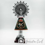 VIRGEN MANTO OVALADO DE TELA VERDE DE 44 CM DE ALTO - Imagen 2