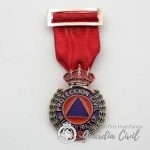 MEDALLA PROTECCIÓN CIVIL  DISTINTIVO ROJO,  BRONCE.