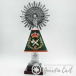 VIRGEN MANTO OVALADO DE TELA VERDE DE 44 CM DE ALTO - Imagen 3