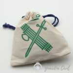 Tres en raya de madera contrachapada presentado en bolsa de algodón con logo - Imagen 5