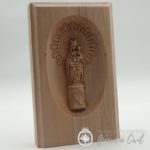 METOPA VIRGEN  DEL PILAR . TALLA DE MADERA MACIZA A MEDIO RELIEVE CON TERMINACION ARTESANAL - Imagen 4