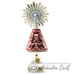 Virgen del Pilar ( manto rojo)  base blanca  18 x 6 cm - Imagen 2