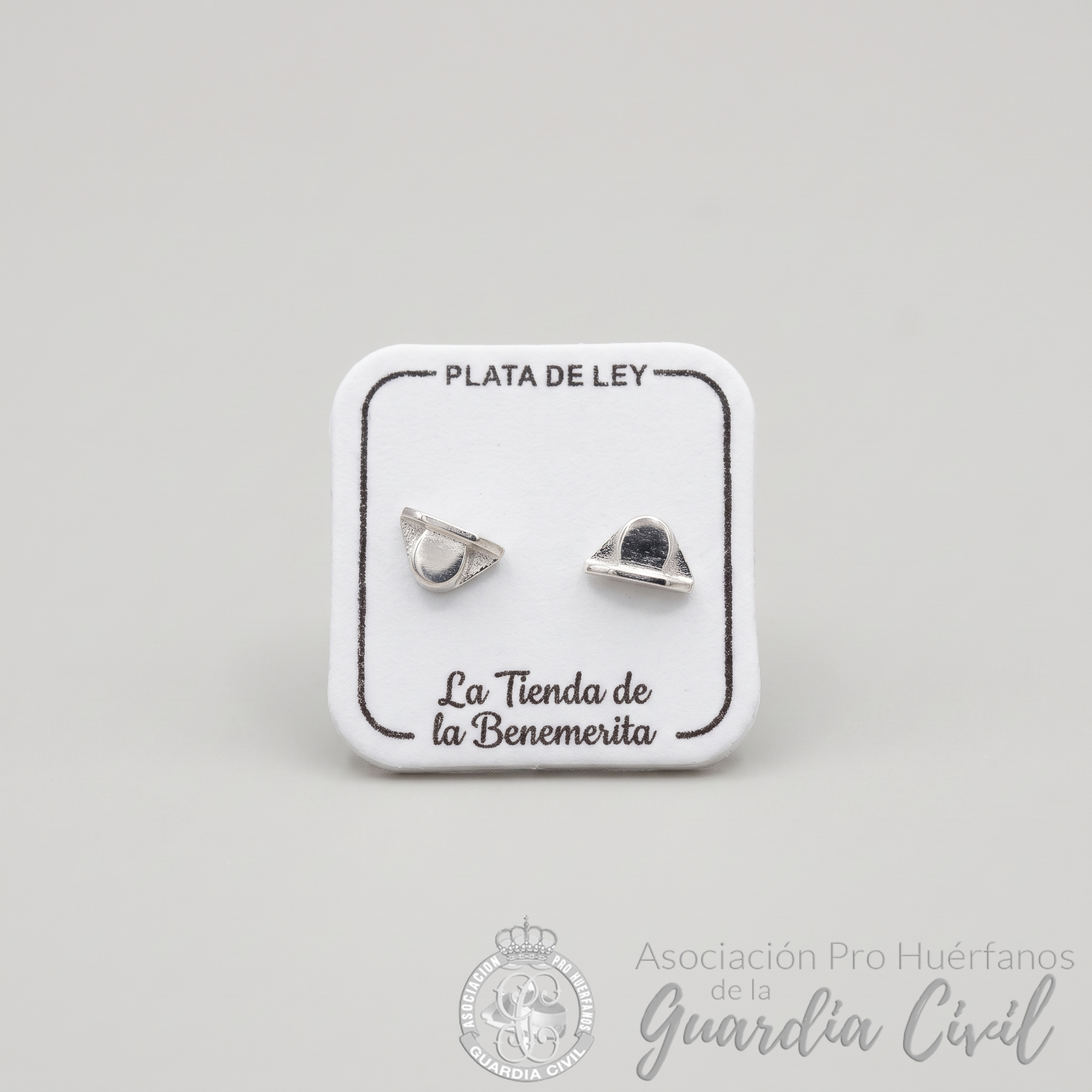 9301-93 Pendiente presion Tricornio de Plata de Ley - Imagen 1