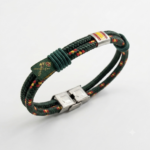 NUEVA FORTUNE DUO CORDON VERDE. CLIP BANDERA DE ESPAÑA. POSIBILIDAD DE CHARM PERSONALIZADO