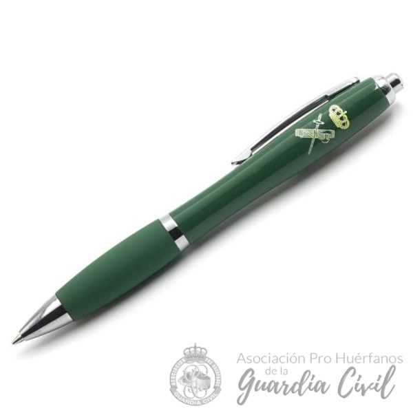 BOLIGRAFO PLASTICO VERDE LOGO AMARILLO
