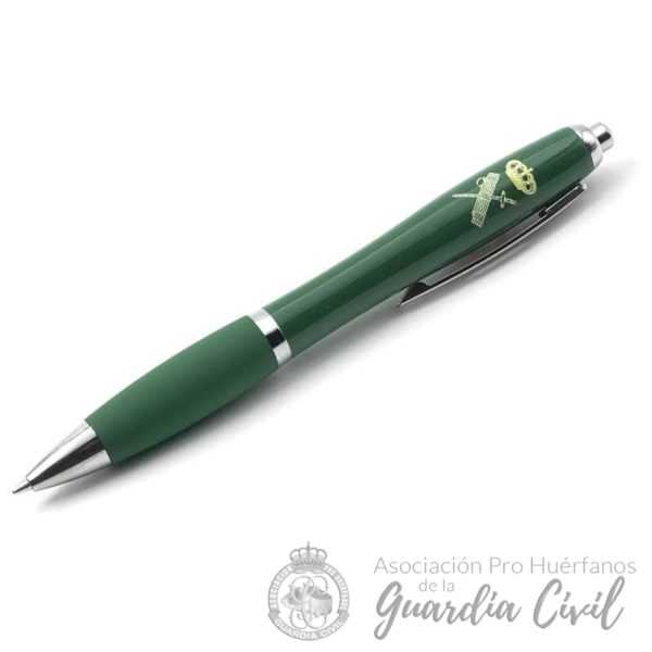 BOLIGRAFO PLASTICO VERDE LOGO AMARILLO