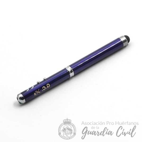 BOLIGRAFO PUNT.LASER+ LINTERNA + EST. CAZUL