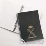 CUADERNO ESPIRAL A-5 POLIPIEL C ESC DORADO
