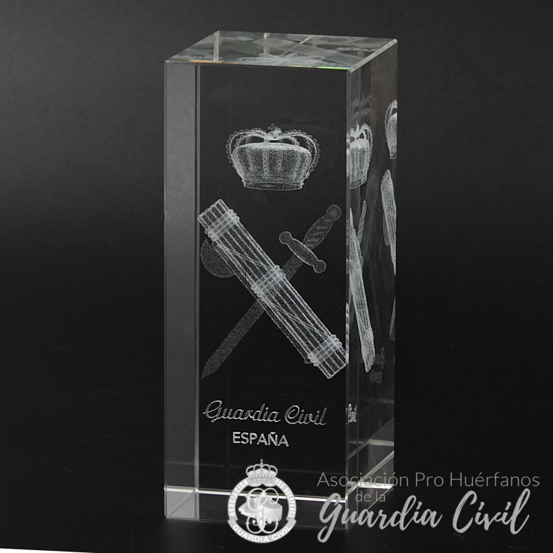 DSC00012 CUBO CRISTAL LOGO 2D HAZ DE LICTORES. - Imagen 1