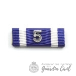 NUMERAL 5  PESTAÑA / PASADOR MEDALLA  PLATEADO - Imagen 2