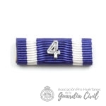 NUMERAL 4  PESTAÑA / PASADOR MEDALLA  PLATEADO - Imagen 2