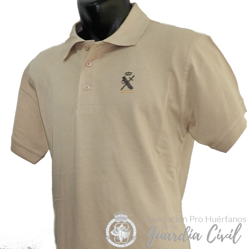 DSC00356 POLO COLOR ARENA TALLA L, CON LOGO HL. - Imagen 1