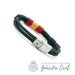 PULSERA NAUTILUS CORDON  VERDE DE  4MM VERDE ESPAÑA, DETALLE AZUL. - Imagen 2