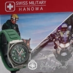RELOJ SONARAN CHRONO  ESFERA NEGRA Y CORREA CAUCHO VERDE