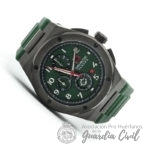 RELOJ SONARAN CHRONO  ESFERA NEGRA Y CORREA CAUCHO VERDE - Imagen 2