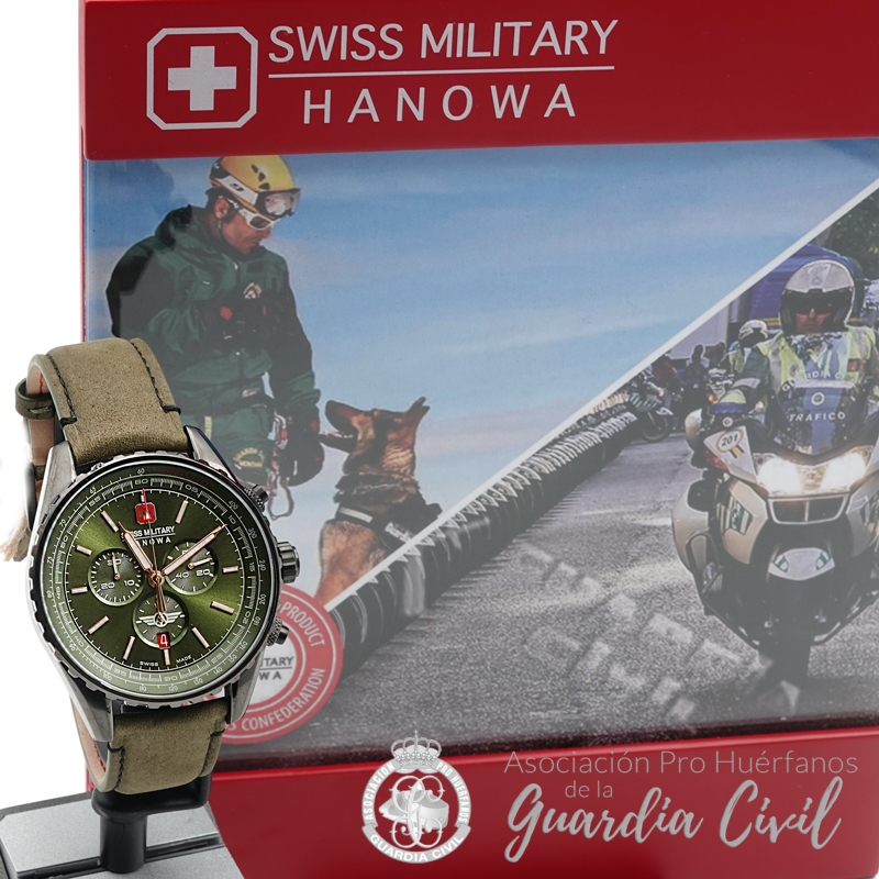 DSC00723 RELOJ AFTERBURN CHRONO CORREA EN PIEL VERDE Y ESFERA VERDE - Imagen 1