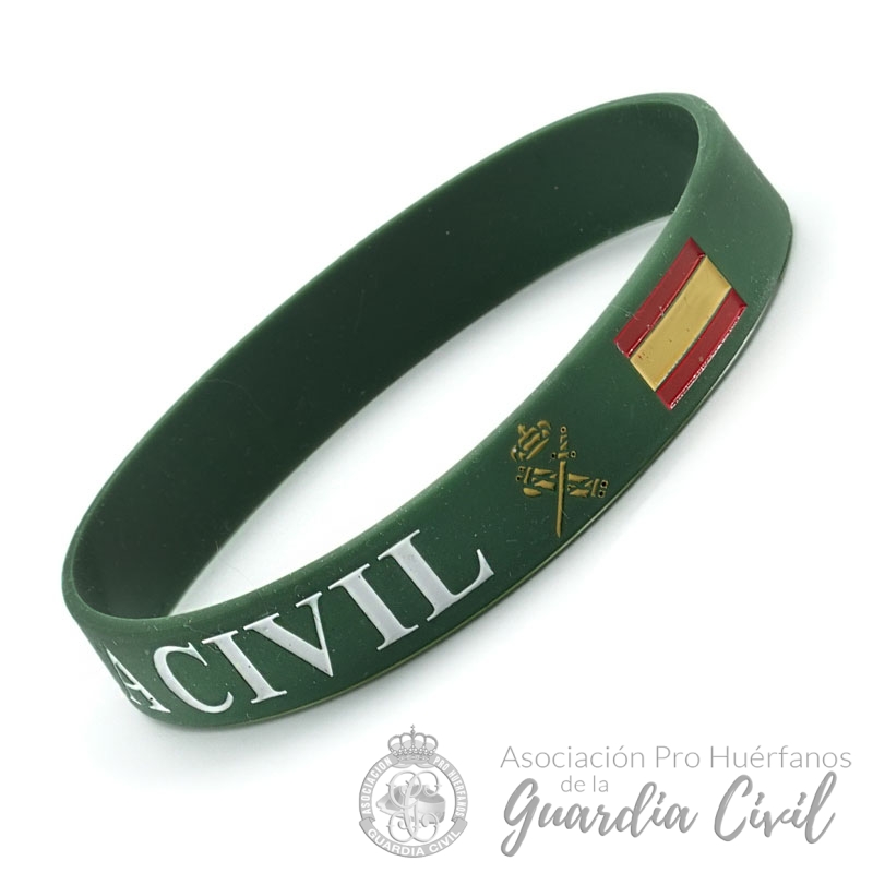 DSC00784 PULSERA CAUCHO VERDE GUARDIA CIVIL - ESPAÑA - Imagen 1
