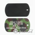 MEDALLA MILITAR NEGRO 30X50 CON GRABACION - Imagen 2