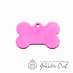 MEDALLA ALUMINIO FUCSIA 38X25 MASCOTA CON GRABACION