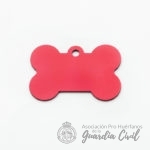 MEDALLA ALUMINIO ROJO 38X25 MASCOTA CON GRABACION
