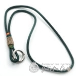 PORTA LLAVES / LANYARD VERDE BOTELLA CON MARRON