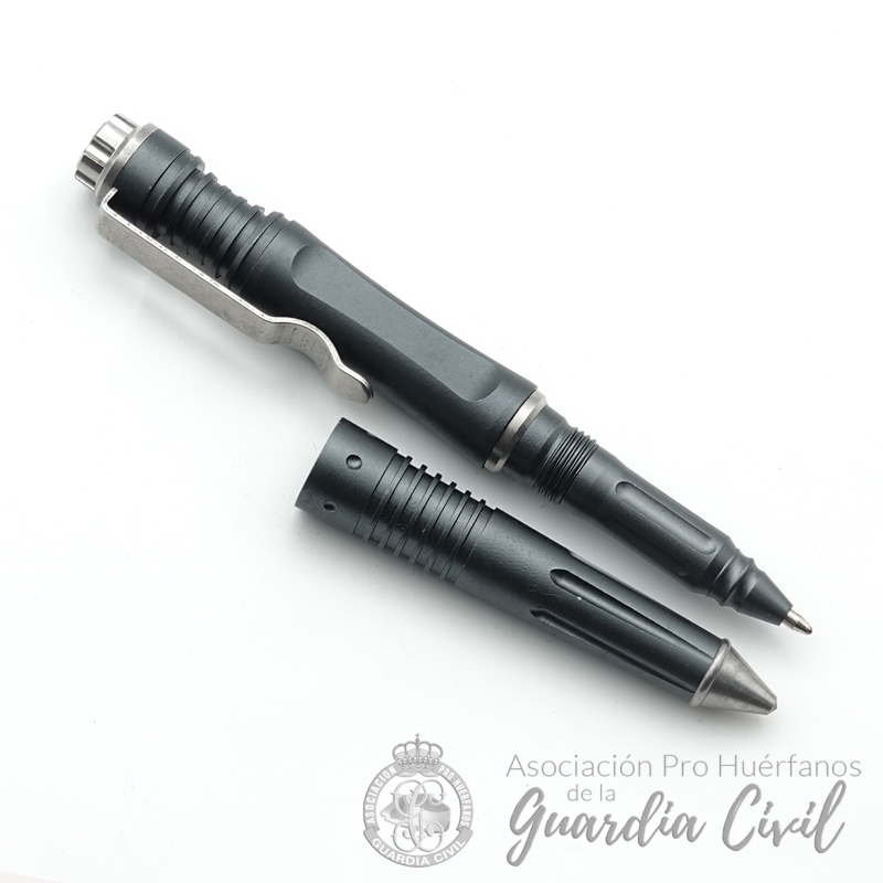 DSC01984 BOLÍGRAFO TÁCTICO CON PUNTA ROMPEVIDRIO NEGRO , 14 CM - Imagen 1