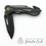 NAVAJA MANGO ALUMINIO, FUNDA DE NYLON. NEGRA PERSONALIZABLE GC. HOJA DE 8,3 CM.