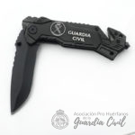 NAVAJA MANGO ALUMINIO, FUNDA DE NYLON. NEGRA GRABADA GC. HOJA DE 8,1 CM.