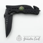 NAVAJA ACERO  INOX.  8cm, FIBRA ENGOMADA.  CLIP PERSONALIZABLE  G.C.  (negra).