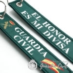 LLAVERO TELA  VERDE EL HONOR ES MI DIVISA. - Imagen 2