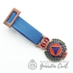 MEDALLA MINIATURA  PROTECCIÓN CIVIL BRONCE.- DISTINTIVO AZUL.- - Imagen 2