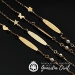 PULSERA ESCLAVA INFANTIL  DORADO-PLATEADO CON GRABACION NOMBRE - Imagen 3