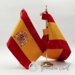 BANDERA ESPAÑA SOBREMESA  18X27, DOBLE RASO BORDADO