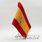 BANDERA ESPAÑA SOBREMESA 18X27, DOBLE RASO BORDADO LOGO GUARDIA CIVIL