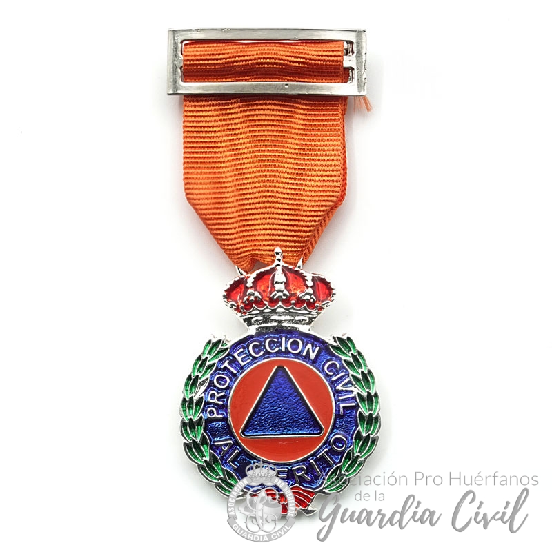 DSC09915 MEDALLA PROTECCION CIVIL PLATA DISTINTIVO NARANJA - Imagen 1