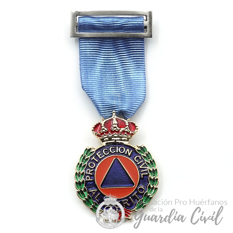 DSC09925 MEDALLA PROTECCION CIVIL ORO DISTINTIVO AZUL - Imagen 1