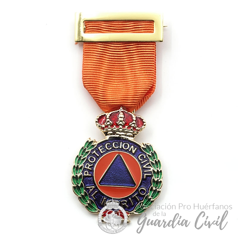 DSC09935 MEDALLA PROTECCION CIVIL ORO DISTINTIVO NARANJA - Imagen 1