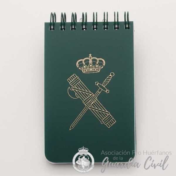 LIBRETA PEQUEÑA PLASTICO CLOGO DORADO