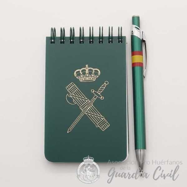 LIBRETA PEQUEÑA PLASTICO CLOGO DORADO