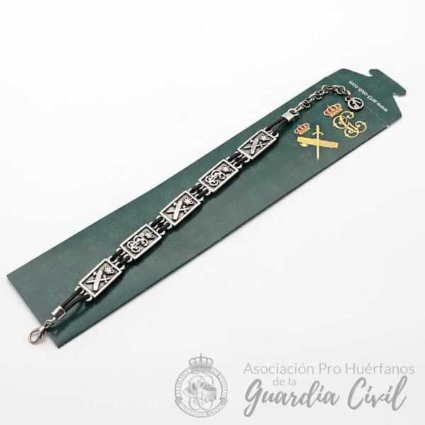 PULSERA GC 5 EMB. PIEL PLATA OXIDO GCPL-2Z-OX