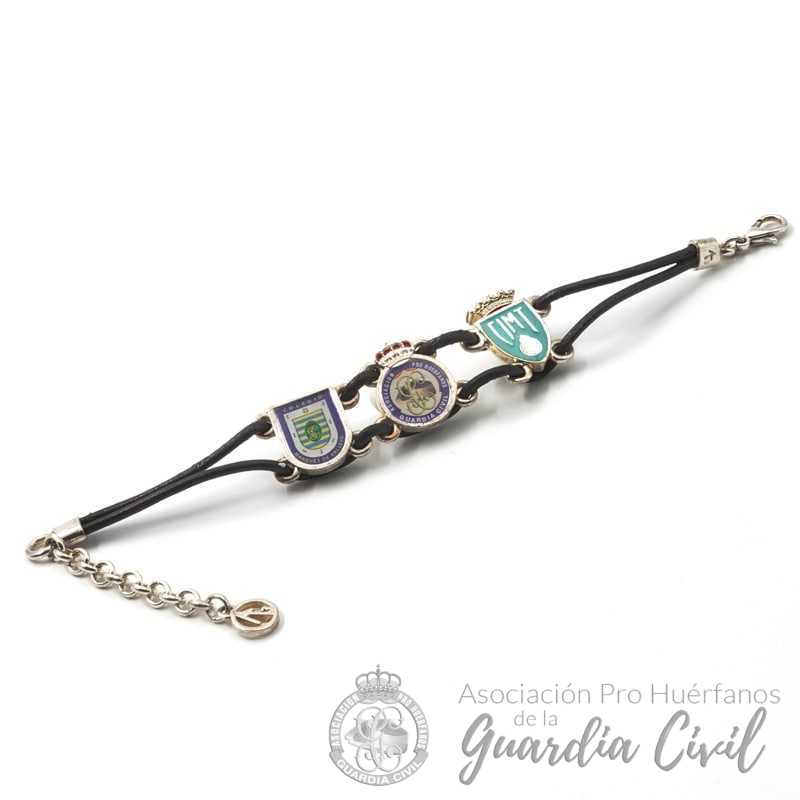 PULSERA PIEL 3 ESCUDOS APHGC REF. APHGCPL