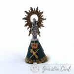 VIRGEN PILAR MANTO VERDE METAL + BOLSA