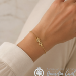 PULSERA VIRGEN DEL PILAR CALADA  DORADA - Imagen 2