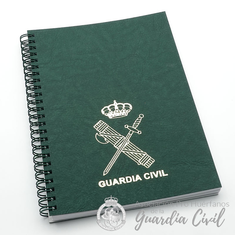 w89 CUADERNO ESPIRAL LATERAL IZQU. A-5 PLASTICO C/ ESC ORO - Imagen 1